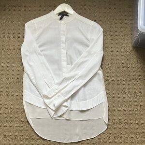 BCBGMaxAzria White Blouse with Sheer back